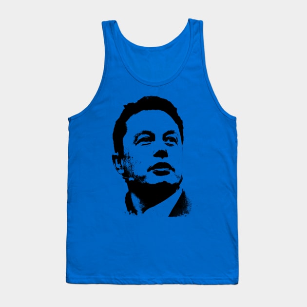 Elon Musk Portrait Pop Art Tank Top by phatvo